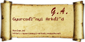 Gyurcsányi Arkád névjegykártya