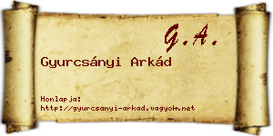 Gyurcsányi Arkád névjegykártya